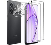 2+2 Pièces Pour Oppo A40 / Oppo A40m / Oppo A60 5g Verre Trempé, 2 Pièces Film De Protection En Verre Trempé + 2 Pièces Caméra Protection, Hd Film De Protection Écran En Verre De Dureté 9h