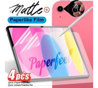 2+2 pièces/set, protecteur d'écran type papier (2 pièces) + protecteur d'objectif de caméra (2 pièces), film mat anti-reflet en PET, compatible avec iPad 11e génération/10e génération/iPad Pro 2024/iP