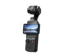 [2+2 pièces] TELESIN Film de protection d'écran et protection d'objectif pour DJI Osmo Pocket 3/4, accessoires en verre trempé, 2 films de protection d'objectif, 2 protections d'objectif, dureté 9H
