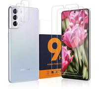 2+2 Pieces Tempered Glass For Samsung Galaxy S22 5g, Rear Camera, Anti-Oil, No Bubbles, Curved Edges 2.5d, Hardness 9h Glass Protection, High Definition Samsung S22 Screen Protector