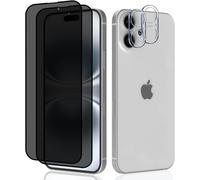 [2 + 2 Pieces Tempered Glass Screen Protector For Iphone 16 Plus Anti-Spy Screen Protector + Tempered Glass Camera, 9h Hardness Privacy Screen Protector Film For Iphone 16 Plus