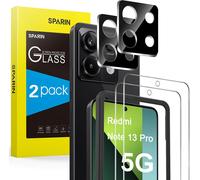 2+2 Pièces Verre Trempé Compatible Avec Xiaomi Redmi Note 13 Pro 5g (No 4g). 2 Protecteurs D'écran Et 2 Caméra Protection Écran. Avec Outil D'alignement Facile. Clarté Hd. Ultra Résistant