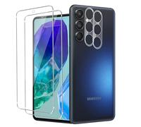 2+2 Pièces Verre Trempé pour Samsung Galaxy M55 5G avec Caméra Arrière Protecteur, 9H Dureté HD Anti-Rayures Protection Écran[Sensibilité Tactile] [Anti-Empreintes Digitales]