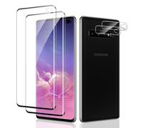 [2+2 Pièces] Verre Trempé Pour Samsung Galaxy S10 Plus Pouces, 2 * Protecteur d'écran et 2 * Caméra Arrière Protecteur, Dureté 9H Film Protecteur Vitre, Anti-rayures, 3D Incurvé Couverture Complète