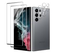 [2+2 Pièces] Verre Trempé Pour Samsung Galaxy S22 Ultra Pouces, 2 * Protecteur d'écran et 2 * Caméra Arrière Protecteur, Dureté 9H Film Protecteur Vitre, Anti-rayures, 3D Incurvé Couverture Complète