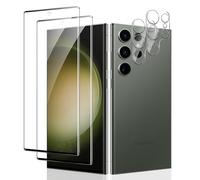 [2+2 Pièces] Verre Trempé Pour Samsung Galaxy S23 Ultra Pouces, 2 * Protecteur d'écran et 2 * Caméra Arrière Protecteur, Dureté 9H Film Protecteur Vitre, Anti-rayures, 3D Incurvé Couverture Complète