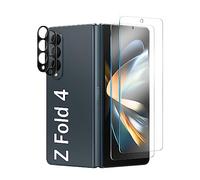 2+2 Pièces Verre Trempé pour Samsung Galaxy Z Fold 4 5G(2 Pièces)+ Caméra Protecteur(2 Pièces), Anti-empreintes digitales, 9H Dureté 3D Couverture Complète Protection Écran pour Z Fold 4-1