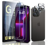 2+2, Tempered Glass For Iphone 13 Pro 6.7 Inch Easy Installation Tool Kit, 2 Screen Protectors Glass For Iphone 13 Pro With 2 Camera Protection [Easy To Install] [Bubble-Free]