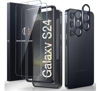 2 + 2 Tempered Glass Samsung Galaxy S24, 2 X Screen Protectors For Samsung S24 And 2 X Scratch-Proof And Bubble-Free Camera Protection, Ultra-Hd And 9h Hardness Charge Identification