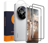 2+2 Verre Tremp¿¿ pour Xiaomi 14 Ultra 5G+Film d'objectif, 9H Duret¿¿ Protection ¿¿cran, Couverture 3D int¿¿grale sans bulles, anti-rayures, HD Tactile sensible Xiaomi 14 Ultra Vitre Protection