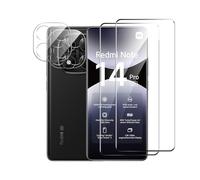 [2+2] Verre Trempé Pour Xiaomi Redmi Note 14 Pro 5G Pouces, 2 * Protecteur d'écran et 2 * Caméra Arrière Protecteur, Dureté 9H Film Protecteur Vitre, Anti-rayures, 3D Incurvé Couverture Complète