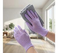 2/20/50/100pcs Gants en nitrile jetables violets, sans latex, imperméables, antistatiques, gants de travail multifonctions, sans poudre, convenant pour la cuisine, la salle de bain, la maison, la colo