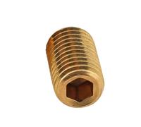 2-20 Pièces M10 X 1.5 10mm En Laiton Massif Vis Sans Tête Pointe De Tasse À Douille Hexagonale Réglage DIN 916 Boulons(M10X16mm-2pcs)