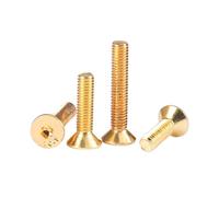 2-20 pièces M2-M8 classe 10.9 acier au carbone plaqué titane doré empreinte hexagonale creuse tête fraisée vis à machine, M2x14mm(20 pièces)