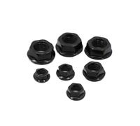 2-20 pièces M3 M4 M5 M6 M8 M10 M12 écrou à bride dentelée en acier au carbone noir, écrous de verrouillage hexagonaux Écrous Hexagonaux(M8 10pcs)