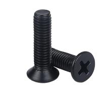 2-20 pièces M5 M6 noir 304 acier inoxydable tête plate vis à métaux Boltsl vis à tête fraisée croisée(45mm,M5 20pcs)