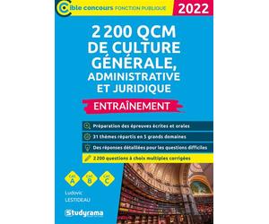2 200 QCM de culture générale, administrative et juridique 2022 - Ludovic Lestideau - Studyrama Eds - broché - Scolaire / Universitaire