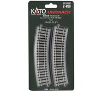 2-260 Kato 4 Rails Courbes Ballastés R430 22.5° HO 1/87