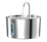 2,2L Fontaine a Eau Chat Acier Inoxydable avec Fenêtre de Niveau d'eau | Silencieuse Fontaine à Eau pour Chat, Automatique Distributeur d'eau pour Chat Électrique, Adapté Petits Chiens et Animaux