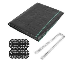 2 * 2M Bâche de Sol Anti-Mauvaises Herbes très résistante Protection Contre Les Mauvaises Herbes Idéale pour Les Jardins et Les Fleurs Toile de Paillage avec de Piquets Contre Les Mauvais Herbes