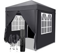 2*2M Tente de camping, tonnelle pour jardin, extérieur, réception, fête, gris