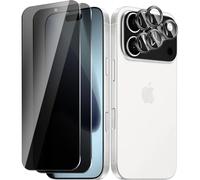 2+ 2Pack pour iPhone 17 Pro Max de Protection Verre Tremp¿¿ Anti-Espion + Protecteur D'objectif D'appareil Photo, Duret¿¿ 9H Vitre, Compatible Avec Les Coques et R¿¿sistant Aux Rayures