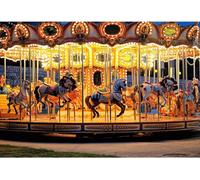 2,2X1,5M Vinyle Photographie Toile De Fond Carrousel Playground Manège Carnaval De Fête Foraine Colroful Figures De Cheval Fond De Studio Photo Vidéo Photo Shooting Accessoires[YIN4185460]