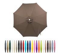 2.3/2.7/3/3.5/4m Toile De Remplacement Parasol De Terrasse Bâche De Remplacement Pour Parasol Déporté 6/8 Baleines Rond Housse Patio D'extérieur(Dark taupe,400cm/8 ribs)