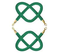 2 3 4 5 6 7 8 9 10 12 Feet Stanchion Rope with Snap Clips,2 Pcs Velvet Queue Barrier Rope, for Hotels Theater Wedding Nursery Bank Concerts Crowd Control(Green,1m/3.3ft)