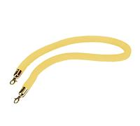 2/3/ 4/5/ 7/9/ 10 Ft Long Crowd Control Stanchion Rope,Velvet Queue Barrier Rope for VIP Entry, with Gold Hooks, Easy to Install(Yellow,0.6m/2ft/24inch)