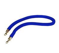 2/3/ 4/5/ 7/9/ 10 Ft Long Crowd Control Stanchion Rope,Velvet Queue Barrier Rope for VIP Entry, with Gold Hooks, Easy to Install(Blue,1m/3.3ft/39inch)
