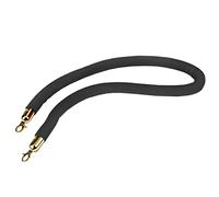 2/3/ 4/5/ 7/9/ 10 Ft Long Crowd Control Stanchion Rope,Velvet Queue Barrier Rope for VIP Entry, with Gold Hooks, Easy to Install(Black,1.5m/5ft/59inch)