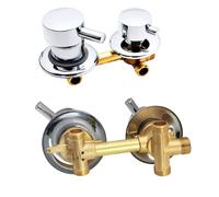 2/3/4/5 Voies Mitigeur Robinets de douche, Laiton Robinets de bain Entraxe 9cm/10cm/12,5cm/14,5cm, Mitigeur Salle Bain pour Cabine Ou Hammam (14-14.5cm,Fileté 3 voies)