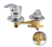 2/3/4/5 Voies Mitigeur Robinets de douche, Laiton Robinets de bain Filetage/intubation, Entraxe 9/10/12,5/14,5cm, Mitigeur Salle Bain pour Cabine Ou Hammam (9cm,Fileté 3 voies)