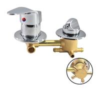 2/3/4/5 Voies Mitigeur Robinets de douche, Laiton Robinets de bain Filetage/intubation, Entraxe 9/10/12,5/14,5cm, Mitigeur Salle Bain pour Cabine Ou Hammam (10cm,Intubation 5 Sortie)