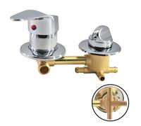 2/3/4/5 Voies Mitigeur Robinets de douche, Laiton Robinets de bain Filetage/intubation, Entraxe 9/10/12,5/14,5cm, Mitigeur Salle Bain pour Cabine Ou Hammam (9cm,Intubation 3 Sortie)