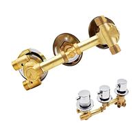 2/3/4/5 Voies Mitigeur Thermostatique Robinets De Douche,Laiton Mitigeur Cabine De Douche Aves Cartouche Céramique,Trois Support Commande,G1/2",Argent Thread 2 way