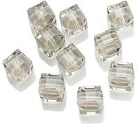2/3/4/6/8/10 mm perles carrées en verre cube entretoise perles de cristal bleu en vrac-gris transparent-8 mm 45 pièces