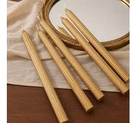 2/3/4 pièces Bougies coniques rayées verticalement de style européen colorées de 25 cm, bougies longues sans fumée et sans odeur, décoration de mariage, dîner romantique, restaurant, hôtel, salon, cha