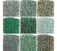 2 3 4mm vert petites perles de pierre à facettes émeraude africaine Turquoise indien Agate entretoise en vrac perle Bracelet à bricoler soi-même fabrication de bijoux 15'' Dragon Blood