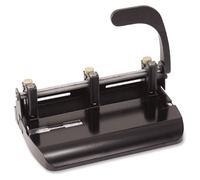2-3 Hole Punch,Adjustable w/Lever Handle,Punch 32 Sheets,BK, Sold as 1 Each