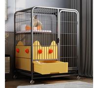 2/3 - Tier Cat Cages Indoor with Litter Box, Heavy Duty Metal Mesh Cat Enclosure, Cats House Pets Playpen with 4-Locking Wheel Casters, Easy to Assemble and Clean, Black(78 * 55 * 100cm)