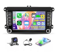 2+32G Android 13 Autoradio stéréo pour VW Passat Jetta Tiguan Golf MK5 MK6 T5 EOS Polo, 7 Pouces écran Tactile Radio Android Auto Bluetooth avec Navigation GPS WiFi FM Mirror Link