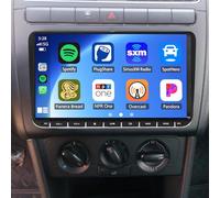 2+32G Autoradio pour VW Transporter T5/T6 2010-2020 avec sans Fil CarPlay Android Auto, 9 Pouces Radio Stéréo avec Navigation GPS Bluetooth Wi-FI FM RDS SWC caméra de recul 4 LED