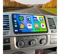 2+32G Autoradio pour VW Transporter T5/T6 Caravelle Kombi avec sans Fil CarPlay Android Auto, 9 Pouces Radio Stéréo avec Navigation GPS Bluetooth Wi-FI FM RDS SWC caméra de recul 4 LED