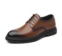 2.36" Men's Invisible Height Increasing Formal Dress Shoes - Leather Lace Up Anti-Slip Elevator Business Oxfords Driving Shoes for Wedding Office