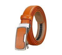 2,3cm de ceinture en cuir de cuir de femme, bande décontractable, ceinture réglable, ceinture automatique, boucle, jeans Accessoires, Orange, 100cm
