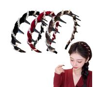 2/3Pcs Vintage High Cranium Artificial Pearl Hairband, 2025 New Elegant Non Slip Pearl Headbands with Teeth, Bridal Hair Hoop Party Wedding Hair Accessories for Women and Girls (3Pcs, One Size)