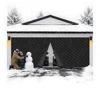 2.4/3.0/3.7/4.3/4.6m Rideaux de Porte de Garage pour L'hiver, Rideau de Porte Magnétique À Isolation Thermique, Couverture Kit D'Isolation D'Écran Inverno Coupe-Vent(Noir,2.4x2.1M/8x7FT)