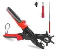 2-4.5 mm perforatrice rond avec 6 tailles de poinçon, tournant professional pince trou ceinture cuir pour cartes, bracelets de mo